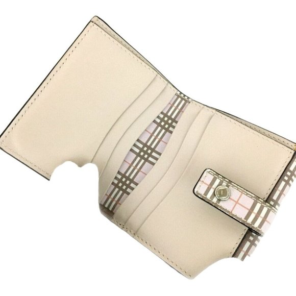 315181U Burberry Wallet Nova Check Bifold Pink PVC Leather - Picture 5 of 9